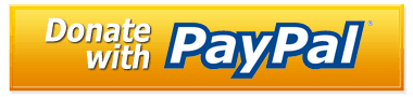A rectangular yellow button with the text "Donate with PayPal" and the PayPal logo on a white background.